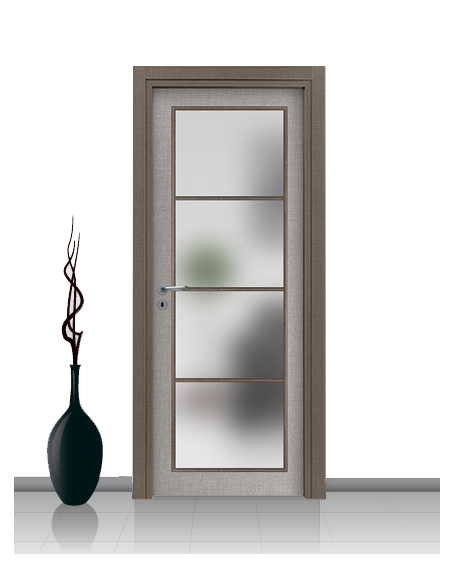 Porta con vetro e decori linea Diana 4V