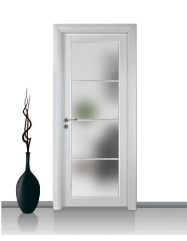Porta con vetro e decori linea Diana 4V