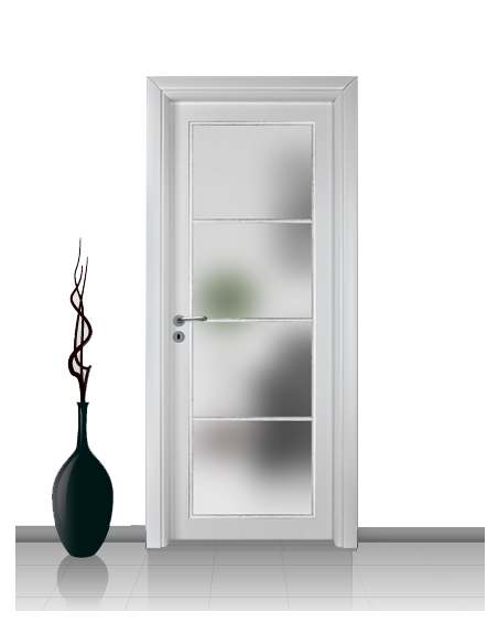 Porta con vetro e decori linea Diana 4V