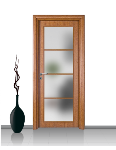 Porta con vetro e decori linea Diana 4V