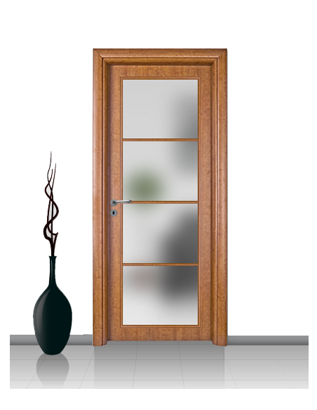 Porta con vetro e decori linea Diana 4V