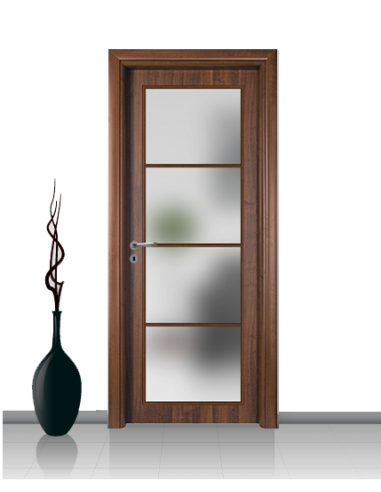 Porta con vetro e decori linea Diana 4V
