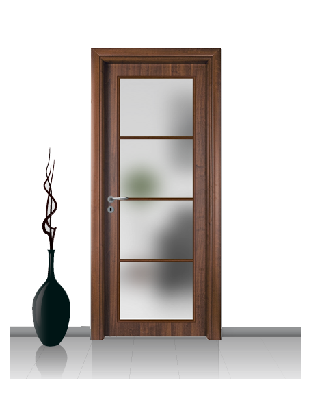 Porta con vetro e decori linea Diana 4V