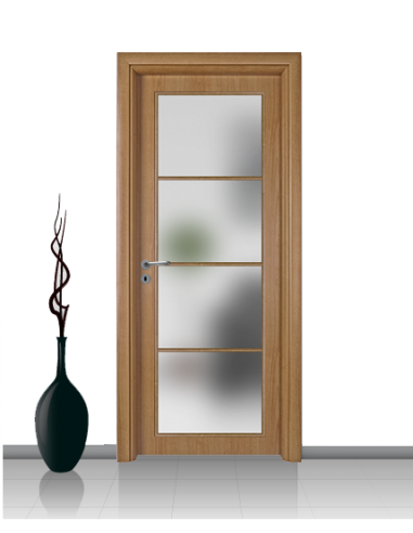 Porta con vetro e decori linea Diana 4V
