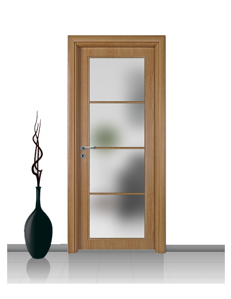 Porta con vetro e decori linea Diana 4V