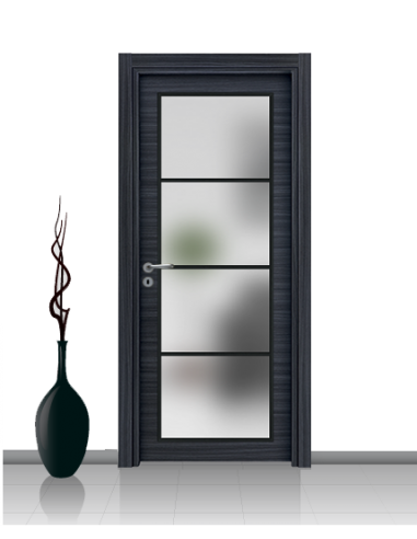 Porta con vetro e decori linea Diana 4V