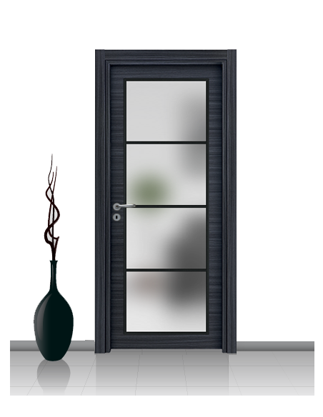 Porta con vetro e decori linea Diana 4V