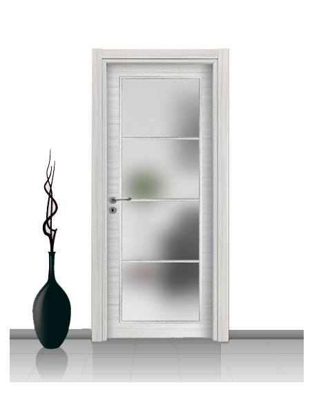 Porta con vetro e decori linea Diana 4V