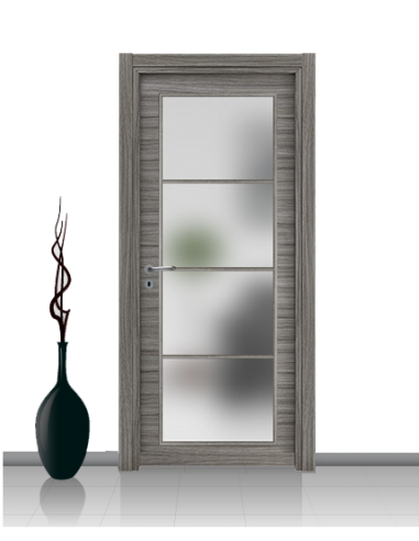 Porta con vetro e decori linea Diana 4V