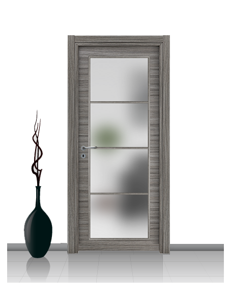 Porta con vetro e decori linea Diana 4V