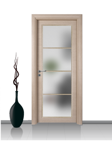 Porta con vetro e decori linea Diana 4V