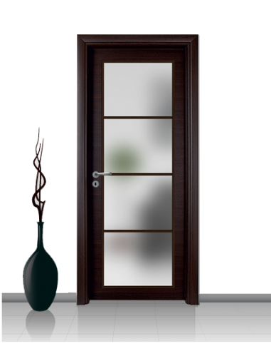 Porta con vetro e decori linea Diana 4V