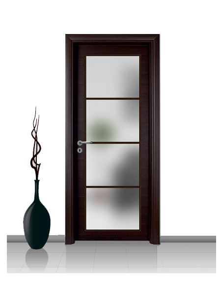 Porta con vetro e decori linea Diana 4V
