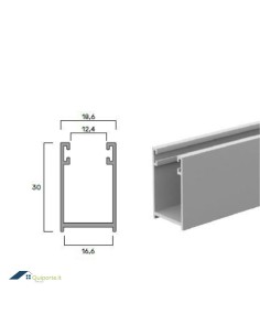 Guida in Alluminio A19-18,6X30Mm